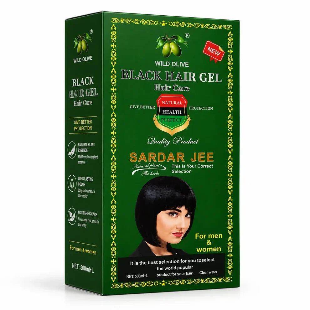 Sardar Jee Wild Olive Black Hair Gel packaging
