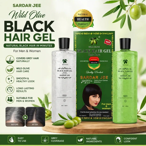Sardar Jee Wild Olive hair gel bottles and packaging
